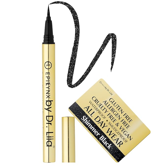 EPILYNX Liquid Eyeliner, Waterproof Vegan, Shimmer Black, 2mL