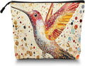 Scribesense Cosmetic Bags Travel Makeup Toilet Case Waterproof Pouch for Women Girls 6.7X9.45inches - Gorgeous Speckled - Hummingbird Art