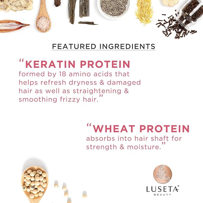 Lseta Keratin Shampoo and Conditioner Set 33.8oz*2 – Reduce Breakage & Frizz Control Set with Quinoa Protein & Sunflower Seed Oil – Strengthens Damaged, Color Treated, Dry Hair – Sulfate Free