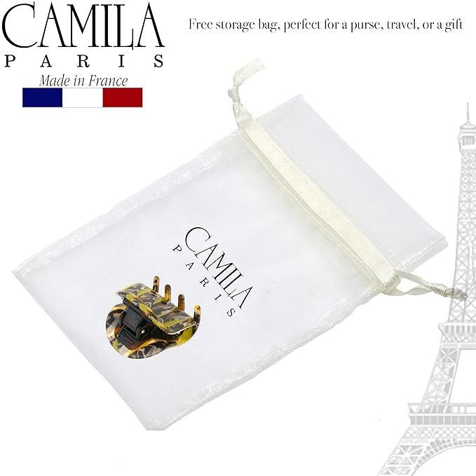 Camila Paris CP3270 French Small Hair Clips for Women, 1.75" Small Claw Clip Fashion Styling Mini Hair Clip Accessories for Women, Strong Hold No Slip Grip Cute Claw Clips, Made in France