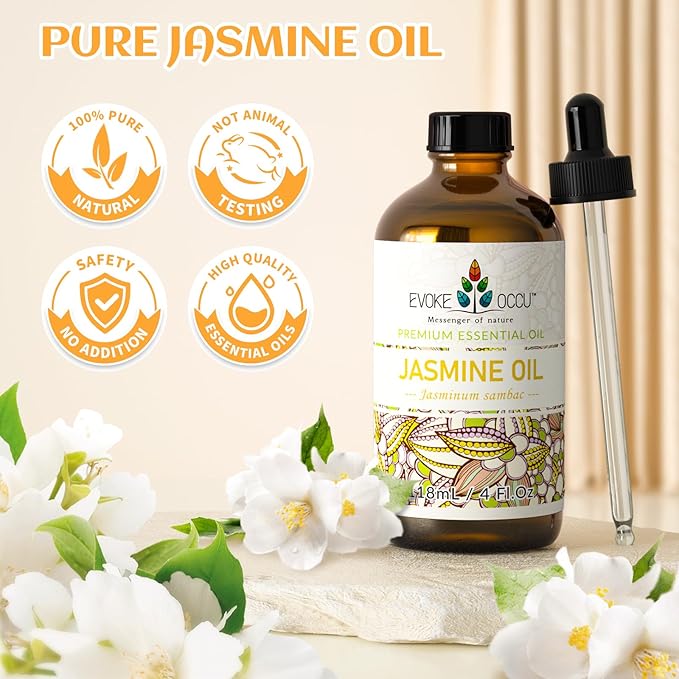 EVOKE OCCU Jasmine Essential Oil for Diffuser, Cleaning & Air Freshening