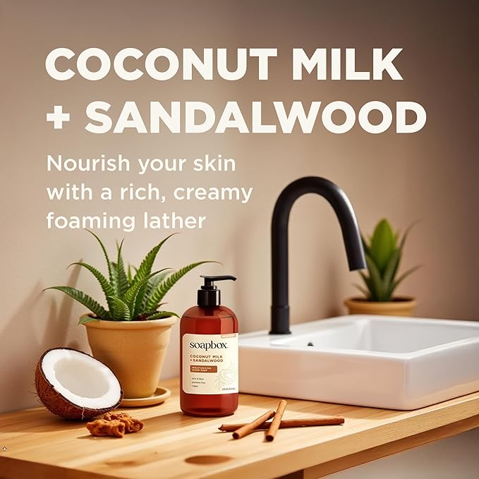 Soapbox Coconut Milk & Sandalwood Liquid Hand Soap - Hand Wash - 3 Pack