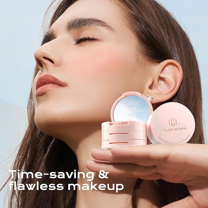 Color Nymph Blush and Highlighter Palette, 3 in 1 Contour Palette