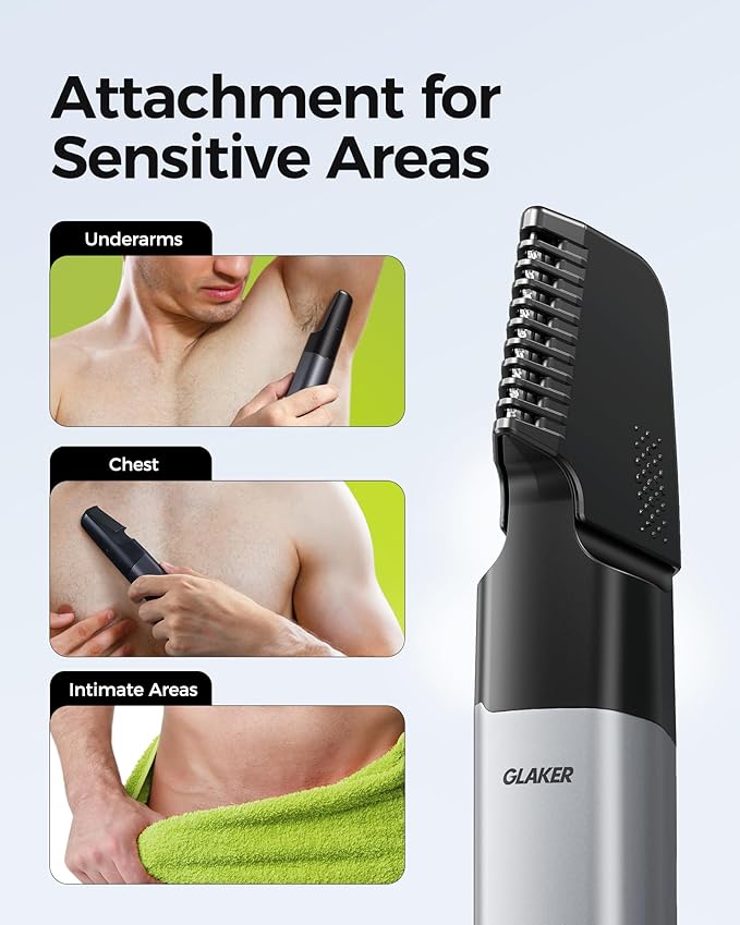 GLAKER Electric Razor for Men - Multi Shavers for Men, Complete Mens Beard Trimmer with Ear Hair Trimmer, Electric Nose Hair Trimmer & Body Groomer, Face Razor and Shaver