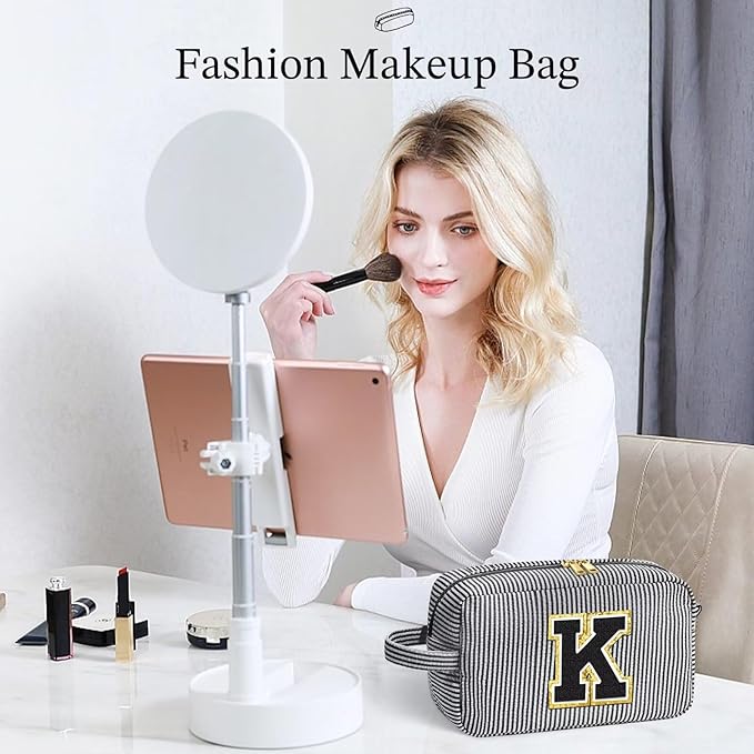YOOLIFE Gifts for Grandma - Personalized Birthday Gifts for Grandma, Initial Makeup Bag, Monogram Make Up Bag for Women N