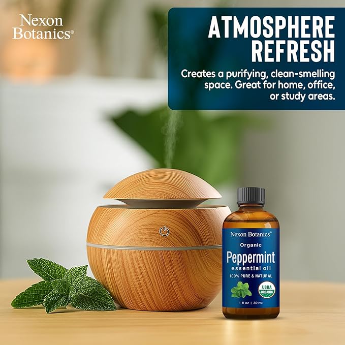Organic Peppermint Essential Oil 30 ml - 100% Pure & Natural - Hexane Free
