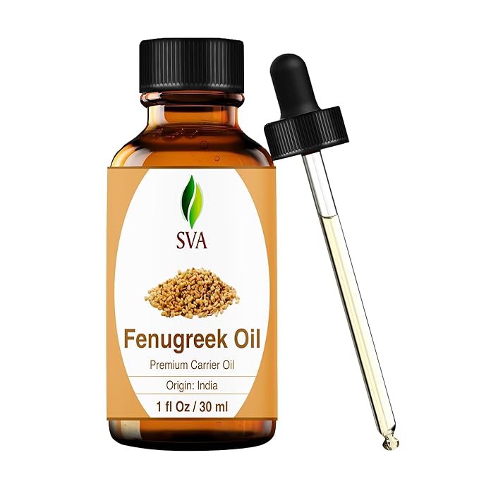 SVA Fenugreek Oil 1 Fl Oz - for Face, Skin Care, Hair Care, Scalp Massage & Body Massage – Carrier Oil with Dropper