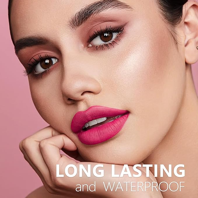 HANLADY Pink Lipstick Matte Long Lasting Lipstick for Women Smudgeproof