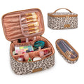 Wrangler Travel Makeup Bag 2pcs Set Cosmetic Bag with Makeup Brush Holder