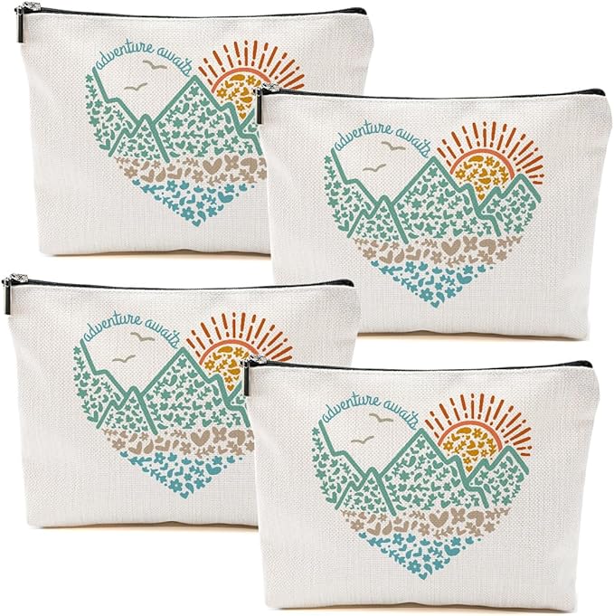 DHKG 4pcs Camping Gifts for Women Makeup Bag, Travel Essential Cosmetic Bag