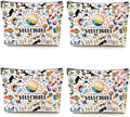 CQM 4pcs Volleyball Cosmetic Bag for Women, Volleyball Makeup Bag Pouch Accessories for Players Teams Stuff, Sport Party, Birthday Graduation Gifts for Her Women Friends