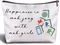 Zomhix Mahjong Gifts Cosmetic Bag - Mahjong Makeup Bag Women's Zippered Bag, Friendship Gifts for Mahjong Lover- A