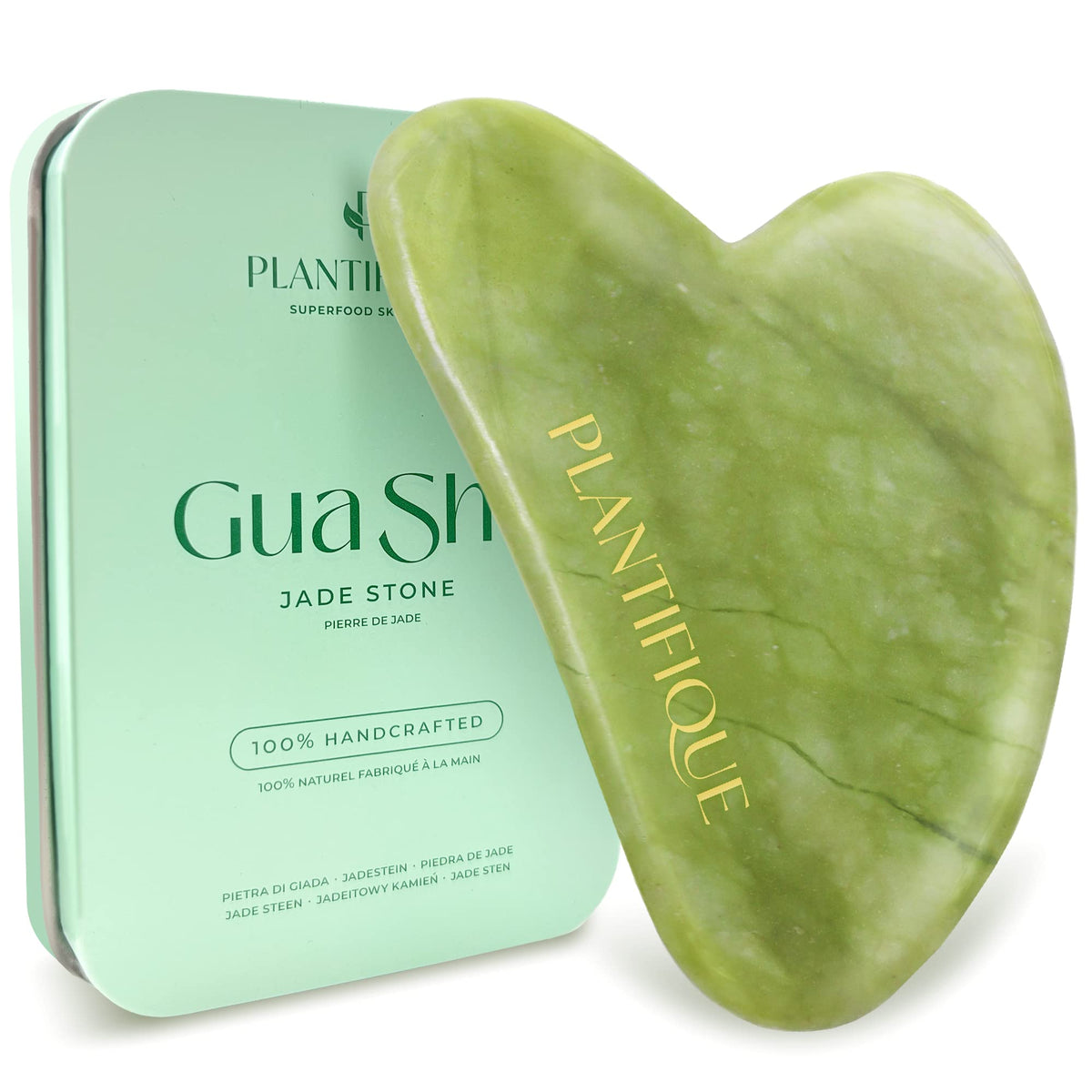 PLANTIFIQUE Rose Quartz Gua Sha Tool – Anti-Aging Face Massager & Jawline Shaper for Skincare Routine – Facial Massage & Skin Care Gift