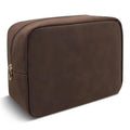 UIXIZQ Waterproof Large Makeup Pouch,Suede Women Travel Toiletry Storage Preppy Cosmetic Bag for Girls,Big Makeup Organizer Bag Cute Zipper Pouch for Sport Work Gift(Large-Coffee)