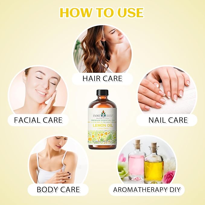 EVOKE OCCU Lemon Essential Oil for Cleansing Skin Home Diffuser Massage