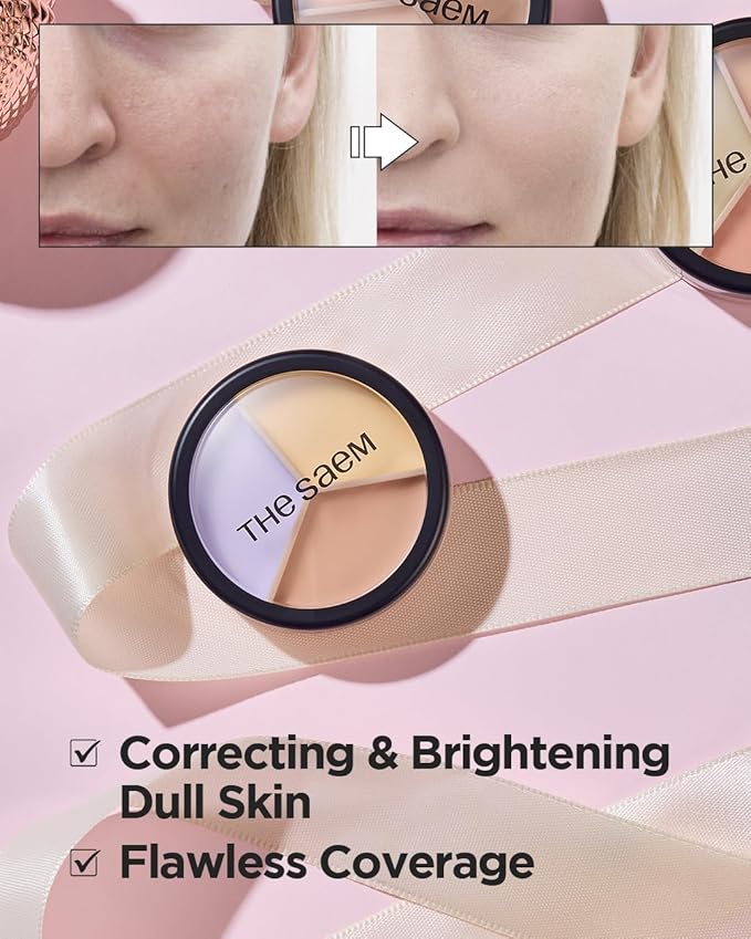 THESAEM Cover Perfection Triple Pot Concealer, 04 Tone Up Beige