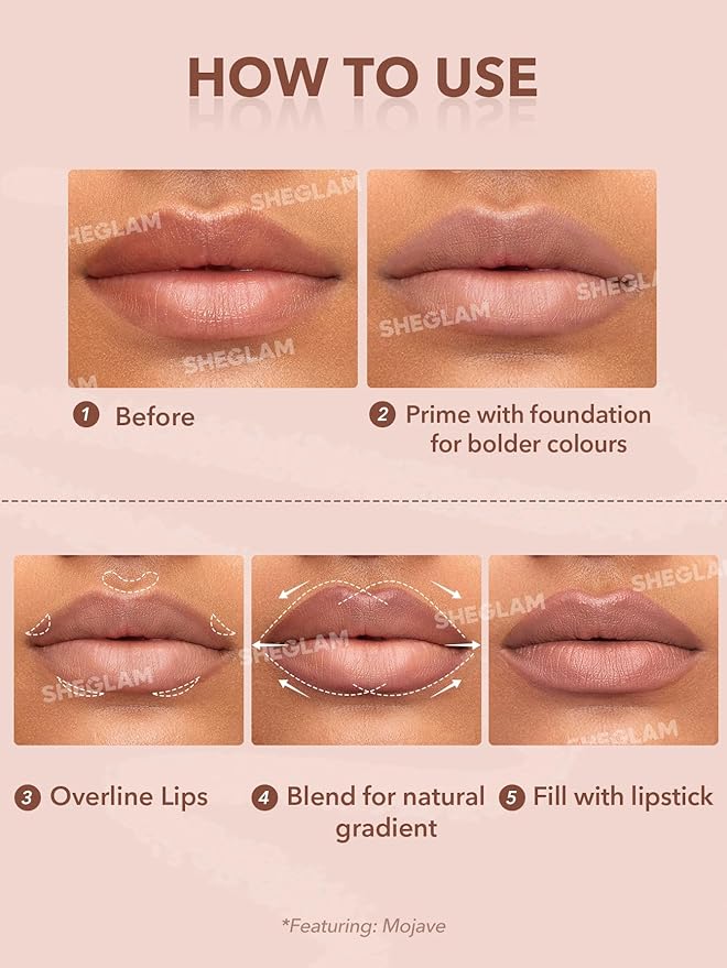 SHEGLAM Lip Liner Creamy Matte Pencil High Pigment Not Easy to Fade Silky Smooth Matte Contour Tint Lip Makeup-Momojo