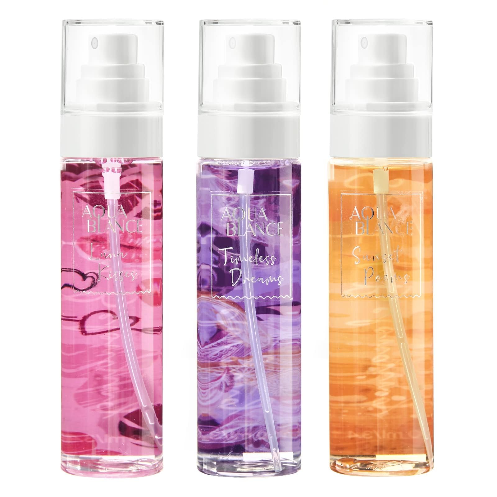 AQUA BLANCE Womens Body Spray, Fragrance Mist Gift Set, Body Spray for Women, Pack of 3, Each 3.4 Fl Oz, Total 10.2 Fl Oz, Dreams