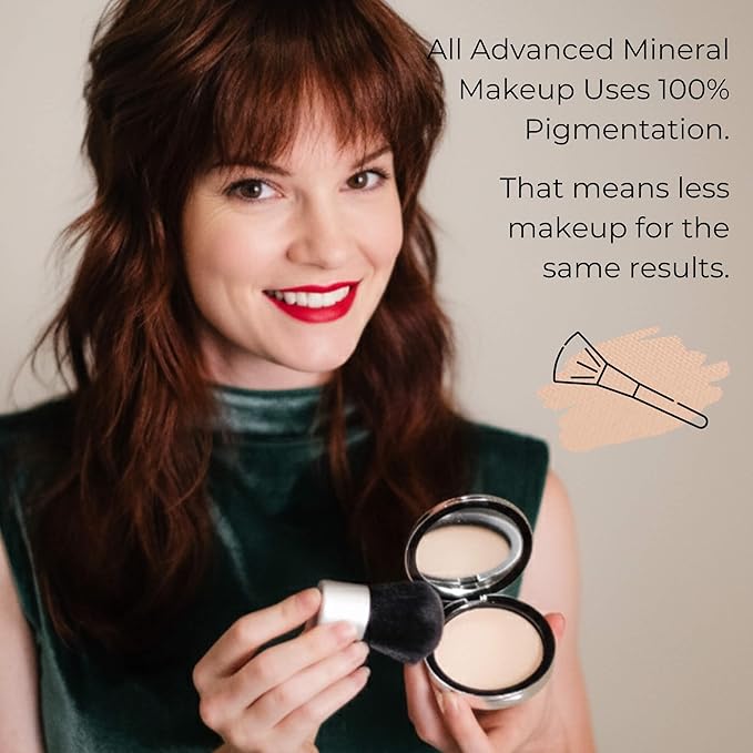 Advanced Mineral Makeup 4-in-1 Pressed Foundation Powder with Natural SPF, Concealer & Finishing for Medium to Full Coverage Foundation, Mineral-Based (Taylor,.35 oz)