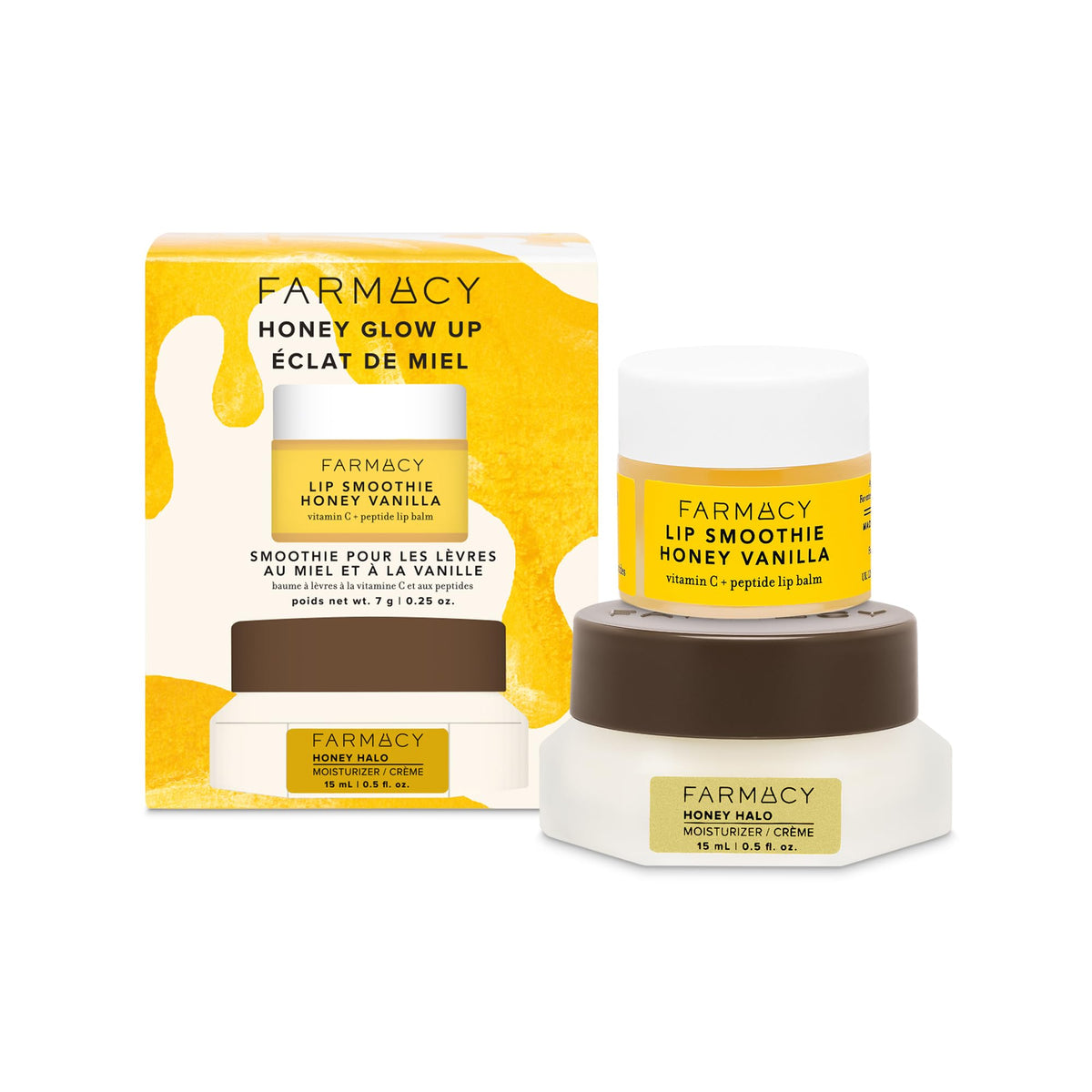 Farmacy Melt & Moisturize Duo - Travel Size Skin Care Set with Green Clean Makeup Remover Balm & Honey Halo Moisturizer Face Cream - Cleanses Skin & Hydrates for a Plump, Dewy Glow (2 Count)
