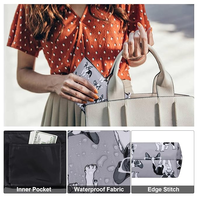 HAWEE Travel Makeup Bags Waterproof Toiletry Cosmetic Case Small Pouch Gift for Women, Dog