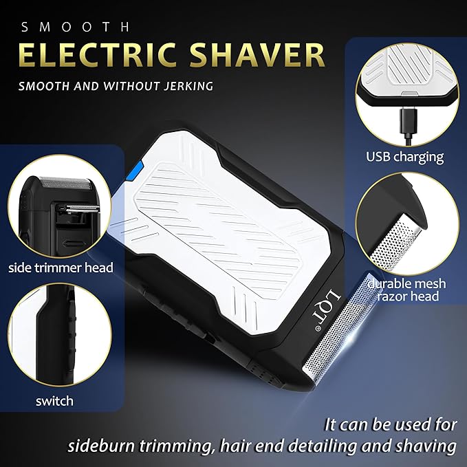 LQT Professional Hair Clippers for Men, Cordless T-Blade Beard Trimmer Kit, LED Display,Long Battery Life, Rechargeable Electric Hair Cutting Machine for Home & Barber, Best Gift for Holidays (Silver)