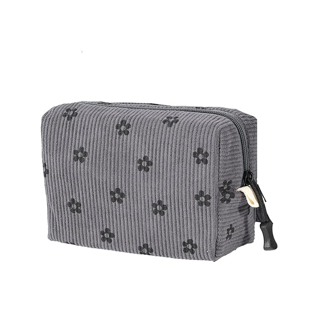 ZOEMTIU Small Cosmetic Bag set for Women Corduroy Makeup Bag with Interior Pocketes Cute Corduroy Makeup Pouches Women Small Toiletry Bag