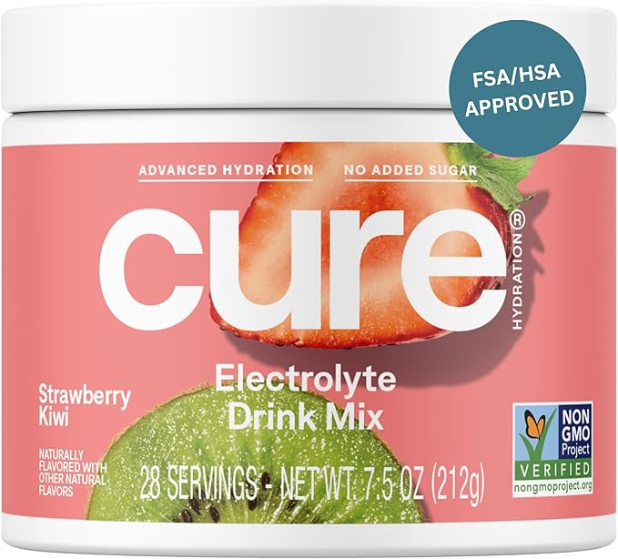 Cure Hydration - Electrolyte Drink Powder Strawberry Kiwi 28 Servings