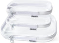 Gberlczz Clear Hard Zipper Case for Storage, Durable Clear Zipper Pouches, Hard Plastic Zippered Pouch for Snacks Toy Travel Organizer