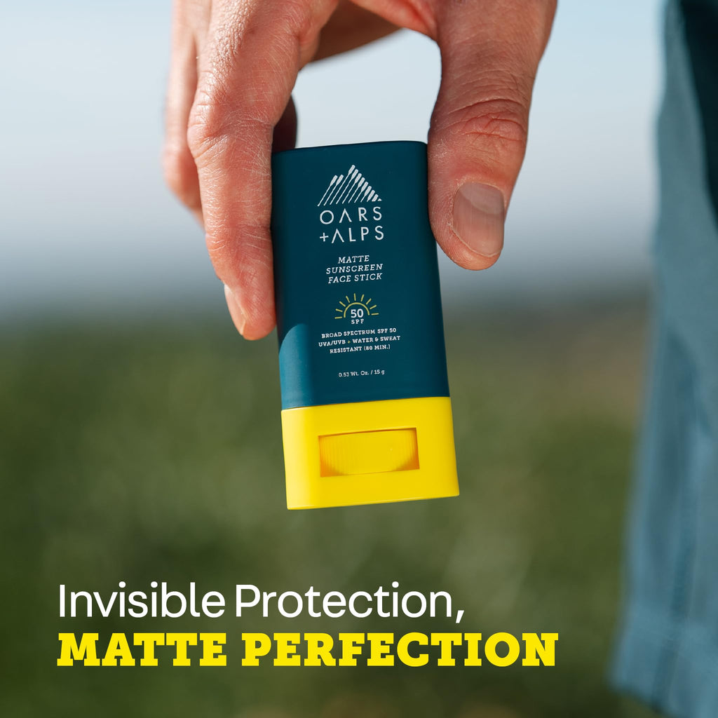 Oars + Alps SPF 50 Matte Face Sunscreen Stick, Derm Tested, 1pk,.53oz