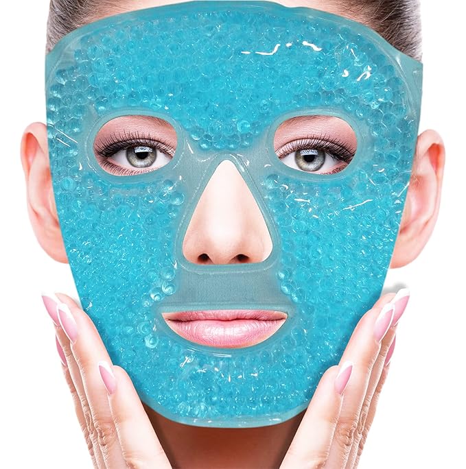 ZNÖCUETÖD Cold Face Ice Mask Facial Ice Pack, Hot Cold Compress for Face