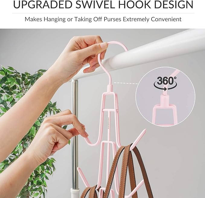 ZEDODIER Purse Hanger, Hanging Purse Organizer for Closet, Holds 6 Bags