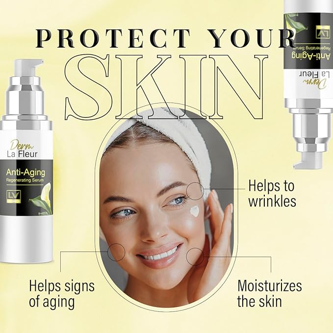 LIVORKA 2 Pack - Derm La Fleur Anti- Aging Serum - Derm La Fleur Plus, Derm La Fleur Luxe 2 Bottles Serum For 2 Months, Derma Fleur Moisturizing Skin Conditioner.