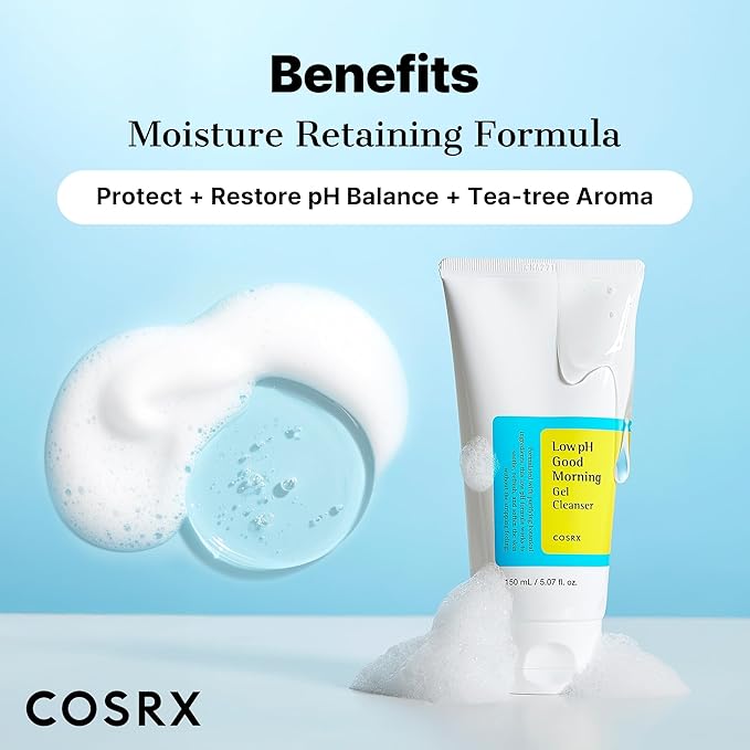 COSRX Low pH Good Morning Gel Face Cleanser, Gentle Face Wash, 5.07 fl oz
