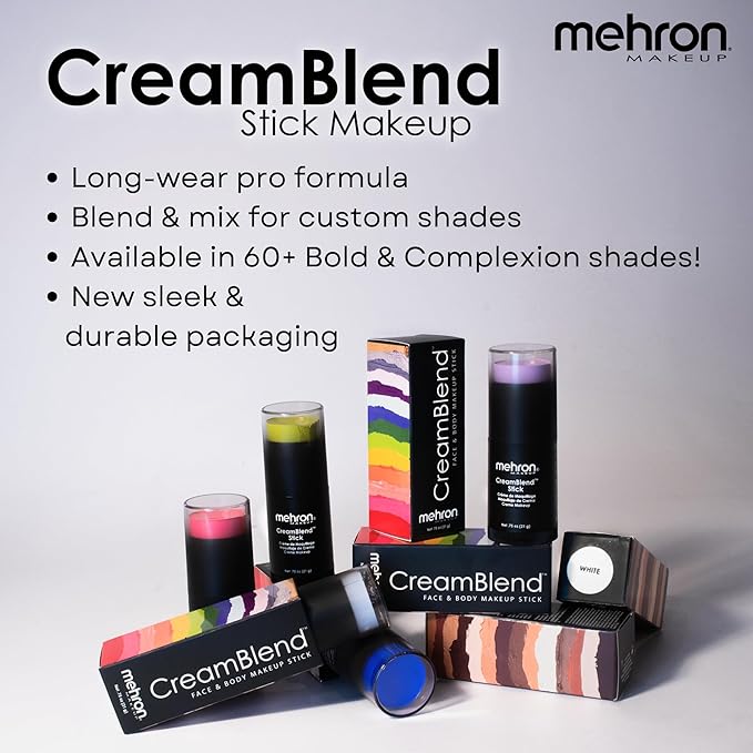 Mehron Makeup CreamBlend Stick - RED, Cream Face Paint