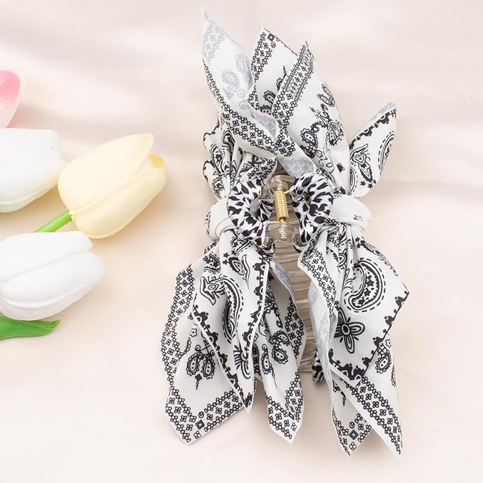 Hadutrek Bow Claw Clips Bow Hair Clips White 1PCS Big Hair Bows for Women Butterfly for Styling Large Hair Clips for Thick Hair for Girls Hair Accessories for Teens