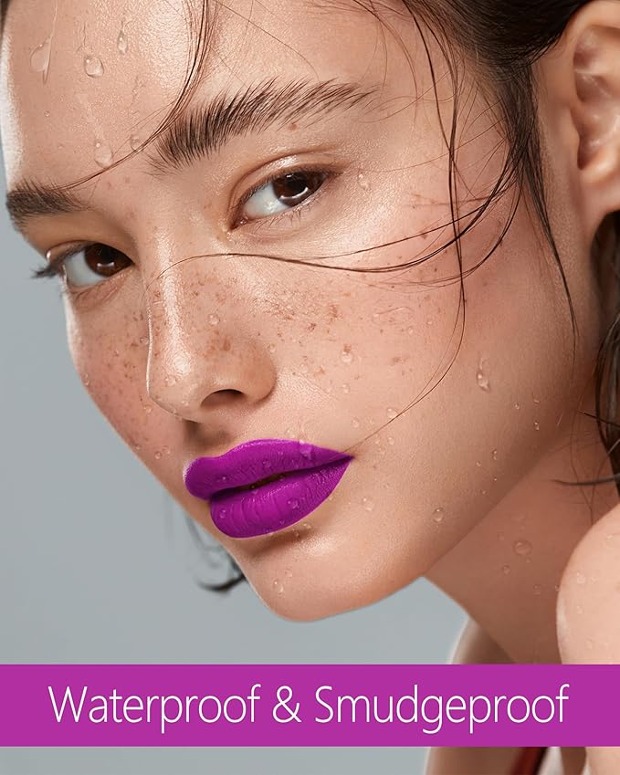 MAKI YIKA Purple Lipstick Matte Liquid for Women Color Stay Long Lasting Lipsticks