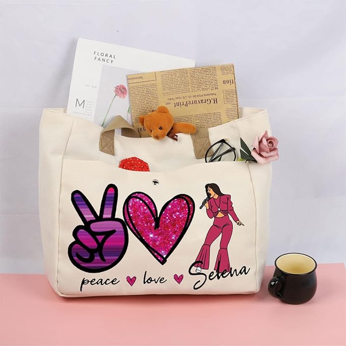 BLUPARK Song Makeup Bag Singer‘s Song Gift Singer Fan Gift Singer Inspired Cosmetic Bag Music Gifts (Peace Love Se TO)