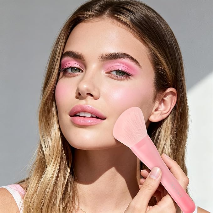 docolor Makeup Brushes 3PCS Foundation Powder Blush Brush Premium Face Makeup Brush For Applying & Blending, foundation, bronzer & blush with Liquid, Cream & Powder Cosmetic Vegan Cruelty-Free