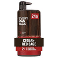 Every Man Jack Men's Shampoo & Conditioner 2-in-1, Cedar Red Sage, 24 oz