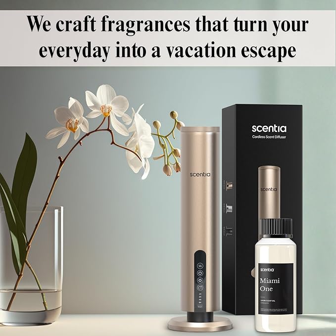 Scentia Miami One (My Way) Diffuser Oil Refill – Hotel Fragrance Oil Inspired by 1 Hotel Miami Beach – 120 mL – Lemon, Sandalwood & Cedar Long-Lasting Scent for Ultrasonic & Waterless Diffusers