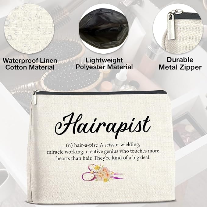UPNEGE Hairstylist Makeup Bag Gifts for Hair Stylist Hairdresser Hairapist Cosmetic Bag Zipper Makeup Pouch