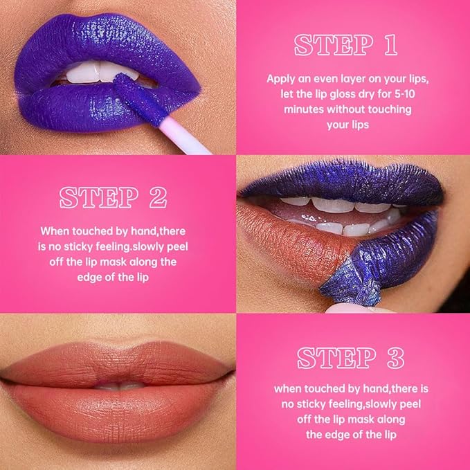 Hxssll Peel off Lip Stain Masque - Lip Liner Peel Off Lip Stain Tattoo, All Day Peel-Off Lip Tint,Long Lasting Waterproof Transfer-proof Lip Mask Peel Off Lip Gloss,Stay Lip Makeup C06#