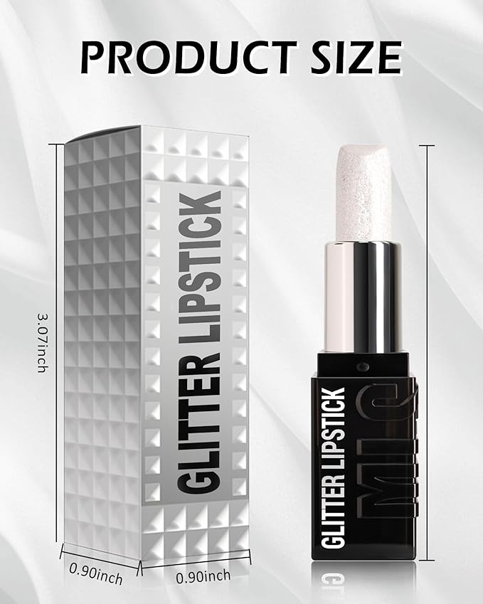 Diamond Glitter Matte Lipstick, Long Lasting Waterproof Ruby Red Metallic Sparkling High Pigment Non-Stick Lip Tint Lip Gloss,Full-coverage Lipgloss, Christmas Lip Makeup Gift for Women Girl-04