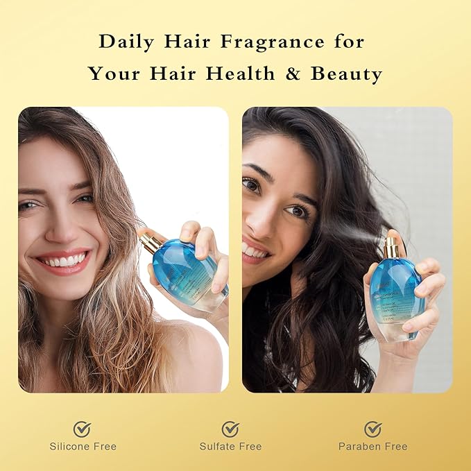 EASYWELL Hair Perfume for Women, Christmas Gift Birthday Gifts for Mom and girls, Leave In Conditioner Spray with Vitamin B5, Hair Care Fragrance, Hair Oil Mist, Oceanic Osmanthus, 2.5 fl oz