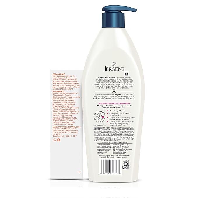 Jergens Bio-Oil Skincare Oil 4.2oz Skin Firming Moisturizing Body Lotion Dry Skin 16.8 oz Trail Pack, Hydrating Moisturizer, Oil for Dry Skin, Firming Body Lotion Trial Pack
