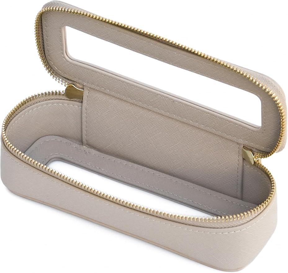 Popvibe Clear Makeup Brush Bag Travel Cosmetic Case Transparent Zipper Toiletry Bag Organizer for Traveling, Stone, Slim
