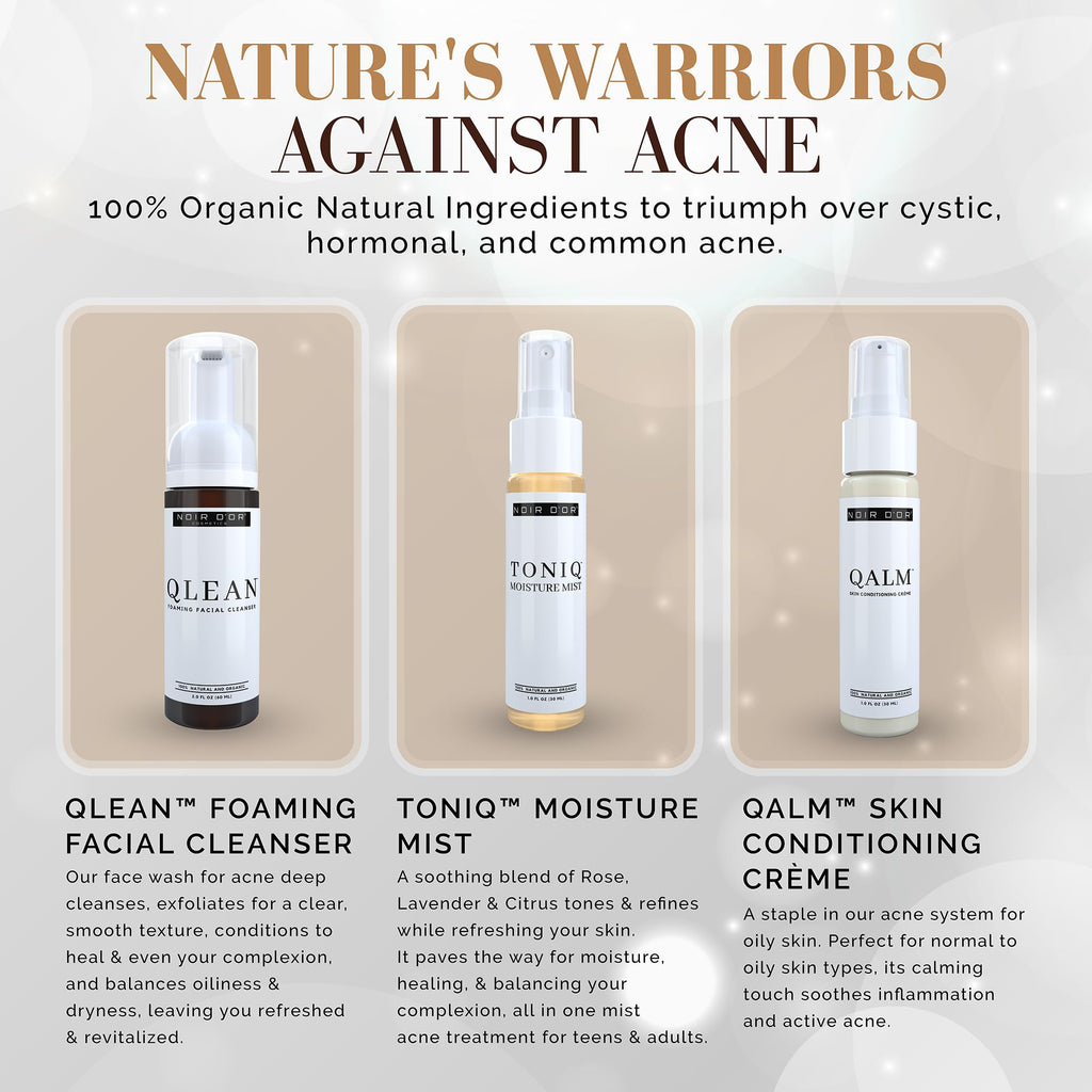 Noir D'or Acne Scar Treatment, Hyperpigmentation Treatment for Face, Normal to Oily Acne Skincare | Three Step Scar Repair Set for Acne Scars and Dark Spot Remover | Breakout Acne Treatment for Scars