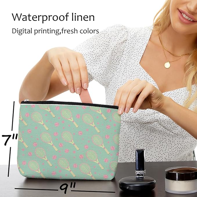 6 PCs Inspirational Tennis Makeup Bag Accessories Cosmetic Bag