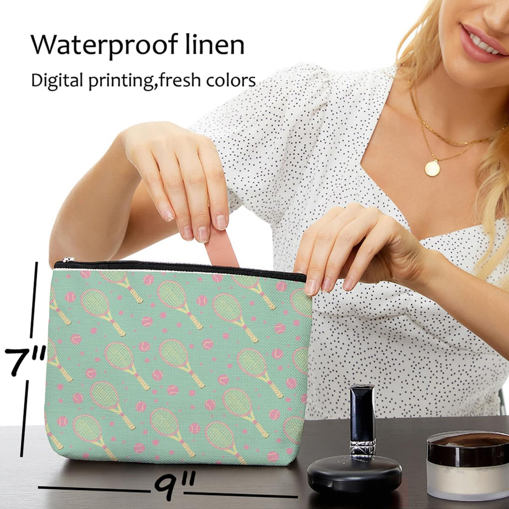 6 PCs Inspirational Tennis Makeup Bag Accessories Cosmetic Bag